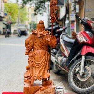 Tượng Gỗ Quan Công Chống Đao Đế Tùng gỗ hương đá [4,800,000] (5)