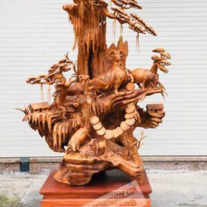 Tượng Ngũ Dương Khai Thái Gỗ Hương Ta Cao 150cm [55,000,000] (3)