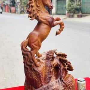 Tượng Nhất Mã Phi Thiên Gỗ Hương Ta Cao 75cm [6,700,000] (3)
