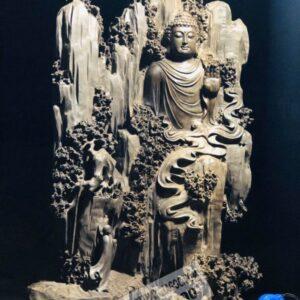 Tượng Nhất Tâm Bái Phật Gỗ Âm Trầm Cao 90cm [21,000,000] (5)