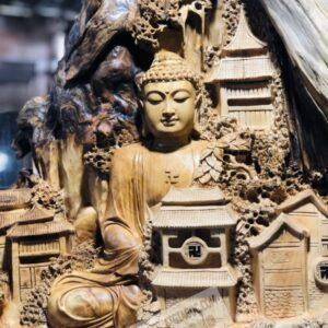 Tượng Nhất Tâm Bái Phật Gỗ Nhai Bách Cao 1m3 [31,000,000] (7)