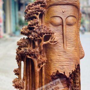 Tượng Nhất Tâm Bái Phật Gỗ Xá Xị Cao 77cm [8,700,000] (6)