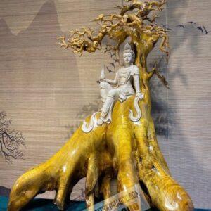 Tượng Quan Âm Tự Tại Gỗ Kim Tơ Mộc Nam Vân Chỉ Vàng [27,500,000] (3)