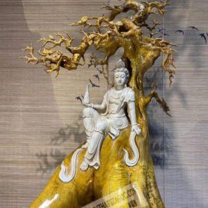 Tượng Quan Âm Tự Tại Gỗ Kim Tơ Mộc Nam Vân Chỉ Vàng [27,500,000] (4)