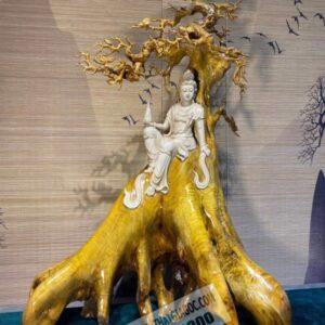Tượng Quan Âm Tự Tại Gỗ Kim Tơ Mộc Nam Vân Chỉ Vàng [27,500,000] (6)