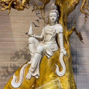 Tượng Quan Âm Tự Tại Gỗ Kim Tơ Mộc Nam Vân Chỉ Vàng [27,500,000] (8)