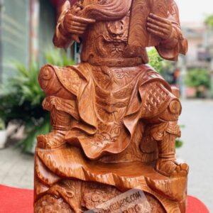 Tượng Quan Công Đọc Sách Gỗ Hương Đá Cao 70cm [8,700,000] (4)