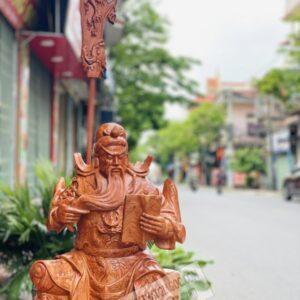 Tượng Quan Công Đọc Sách Gỗ Hương Đá Cao 70cm [8,700,000] (5)