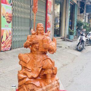 Tượng Quan Công Đọc Sách Gỗ Hương Đá Cao 90cm [23,000,000] (4)