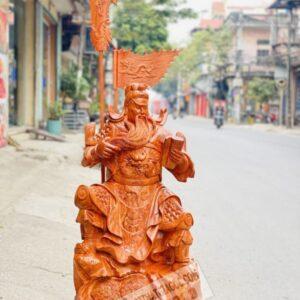 Tượng Quan Công Đọc Sách Gỗ Hương Đá Cao 92cm [20,000,000] (2)