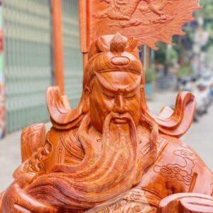 Tượng Quan Công Đọc Sách Gỗ Hương Đá Cao 92cm [20,000,000] (7)