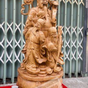 Tượng Tam Đa Phúc Lộc Thọ Gỗ Ngọc Am Cao 87cm [26,500,000] (2)
