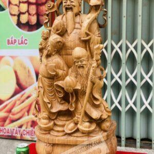 Tượng Tam Đa Phúc Lộc Thọ Gỗ Ngọc Am Cao 87cm [26,500,000] (3)