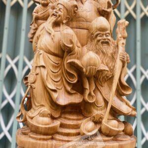 Tượng Tam Đa Phúc Lộc Thọ Gỗ Ngọc Am Cao 87cm [26,500,000] (5)