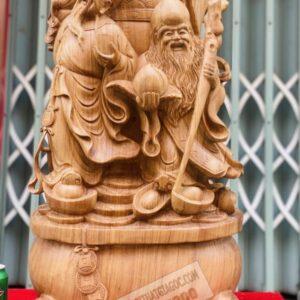 Tượng Tam Đa Phúc Lộc Thọ Gỗ Ngọc Am Cao 87cm [26,500,000] (6)