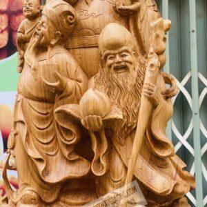 Tượng Tam Đa Phúc Lộc Thọ Gỗ Ngọc Am Cao 87cm [26,500,000] (7)