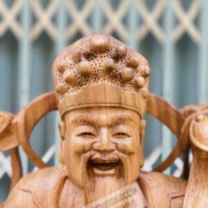 Tượng Tam Đa Phúc Lộc Thọ Gỗ Ngọc Am Cao 87cm [26,500,000] (8)