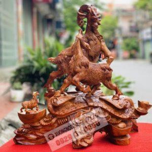 Tượng Tam Dương Khai Thái Gỗ Hương Ta Cao 65cm [9,500,000] (2)