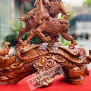 Tượng Tam Dương Khai Thái Gỗ Hương Ta Cao 65cm [9,500,000] (3)