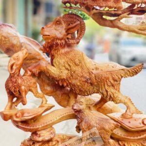 Tượng Tam Dương Khai Thái Gỗ Nu Hương Cao 96cm [31,600,000] (6)