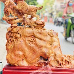 Tượng Tam Dương Khai Thái Gỗ Nu Hương Cao 96cm [31,600,000] (8)