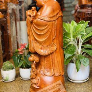 Tượng gỗ Di Lặc Chúc Phúc Cao 80 gỗ Hương [6,800,000] (7)