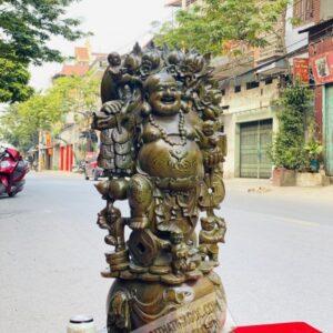 Tượng gỗ Phật Di Lặc Ngũ Phúc Vác Cành Đào cực đẹp [7,900,000] (2)