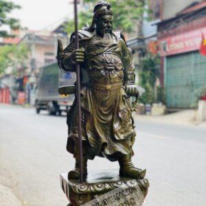 Tượng gỗ Quan Công Chống Đao Cao 1M Gỗ Mun [11,600,000] (2)