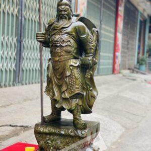 Tượng gỗ Quan Công Chống Đao Cao 1M Gỗ Mun [11,600,000] (3)