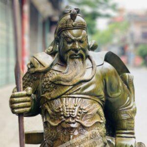 Tượng gỗ Quan Công Chống Đao Cao 1M Gỗ Mun [11,600,000] (4)