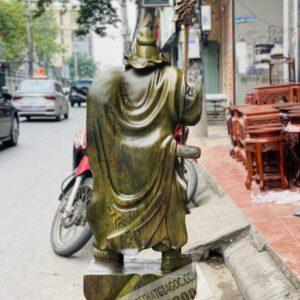 Tượng gỗ Quan Công Chống Đao Cao 1M Gỗ Mun [11,600,000] (7)