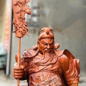 Tượng gỗ Quan Công Chống Đao bằng gỗ Hương [6,800,000] (3)