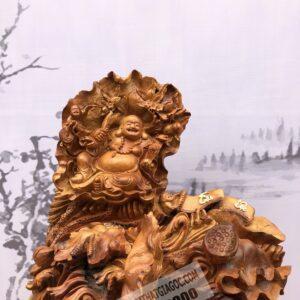 Tượng phật Di Lặc Ngồi Lá Sen Gỗ Hương Cực Đẹp [6,000,000] (4)