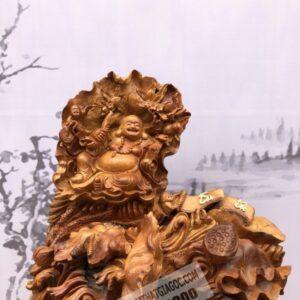 Tượng phật Di Lặc Ngồi Lá Sen Gỗ Hương Cực Đẹp [6,000,000] (5)